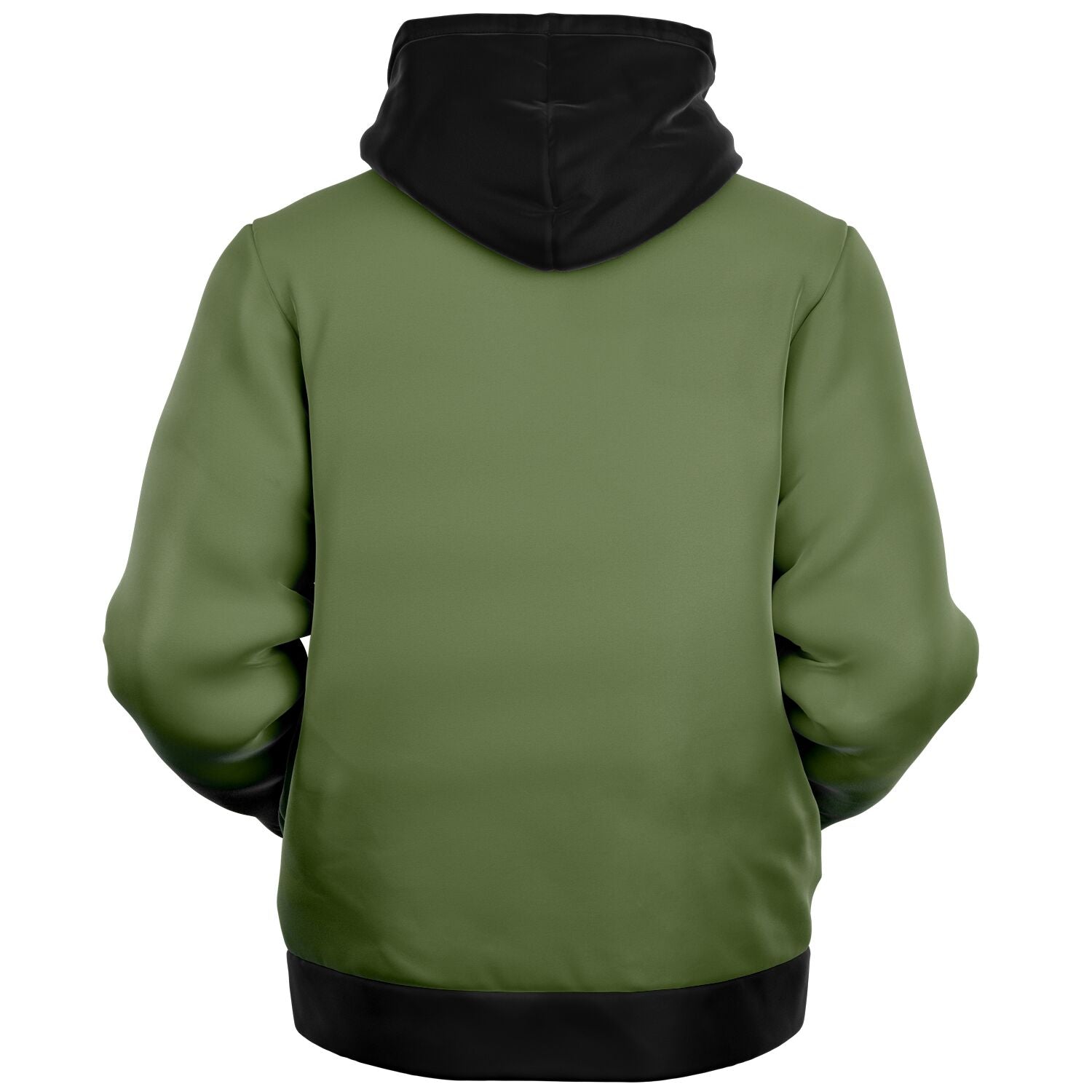 Green and Black Microfleece Zip up Hoodie