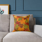 Autumn Leaves Square Pillow — Fall Decorative Throw Pillow
