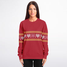 Load image into Gallery viewer, Knitted Heart Stripe Ladies Sweatshirt
