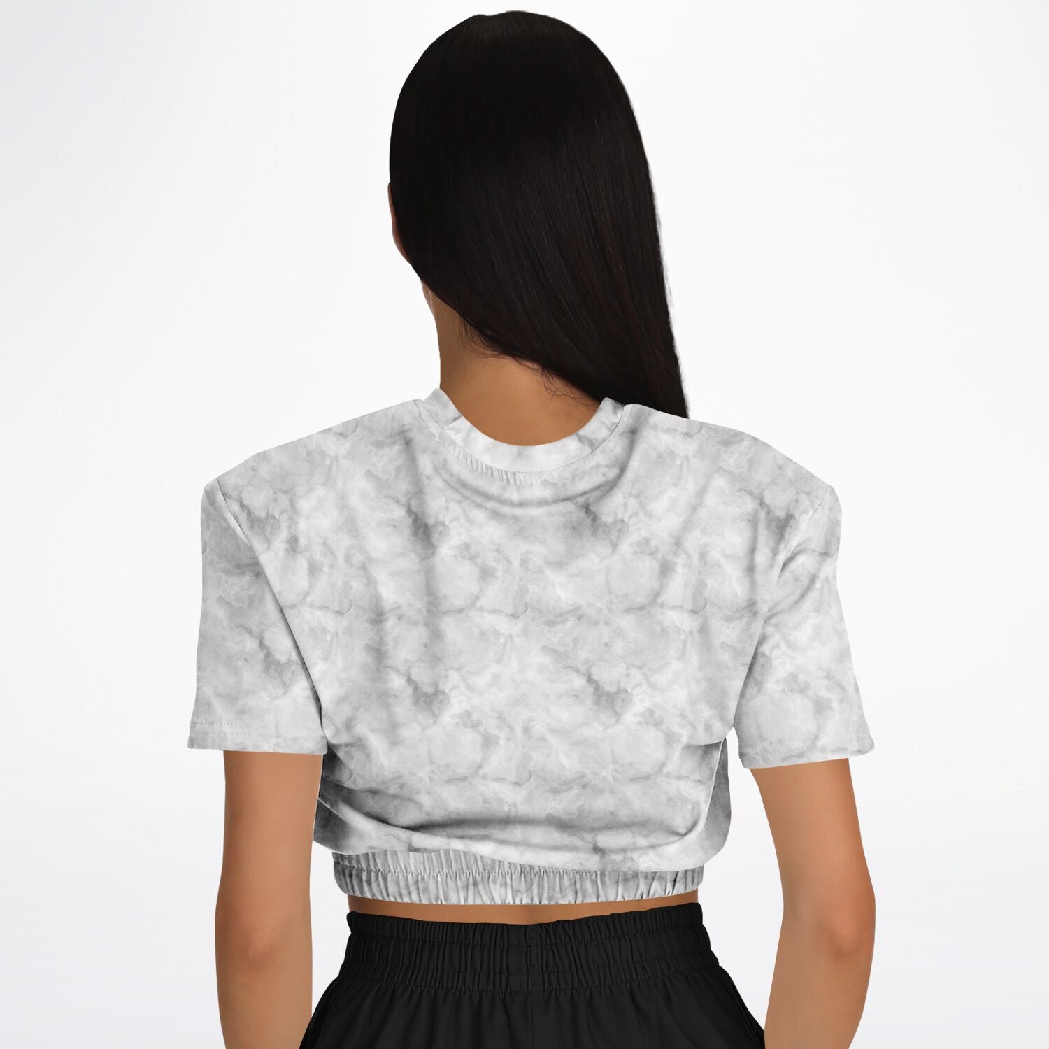 USA Cropped Short Sleeve Ladies Sweatshirt
