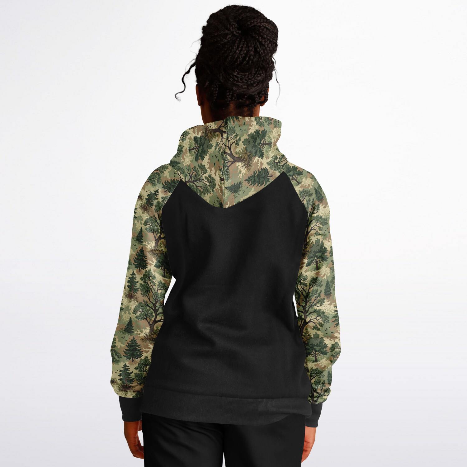 Forest Camo Black Raglan Hoodie