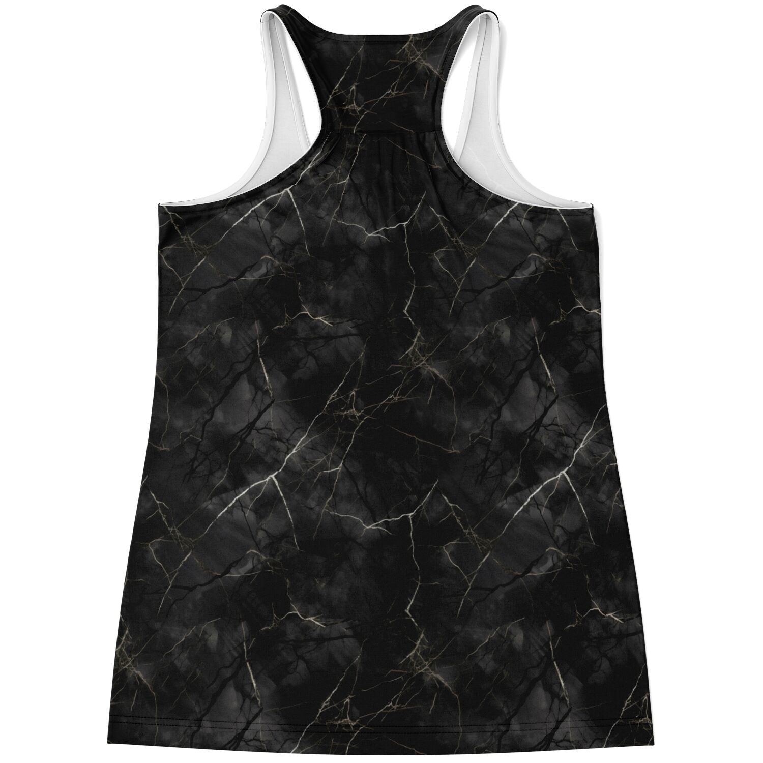Black Marble Flowy Ladies Racerback Tank Top