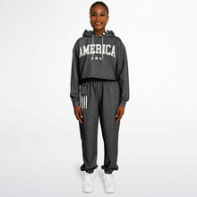 Load image into Gallery viewer, Ladies America Black Acid Wash Dance Hoodie &amp; Sweatpants Set
