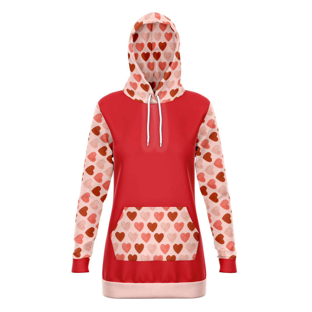 Heart on Sleeves Longline Hoodie