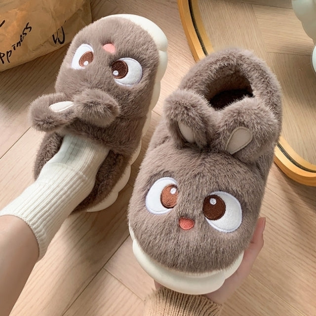 Fuzzy Bunny Plush slippers