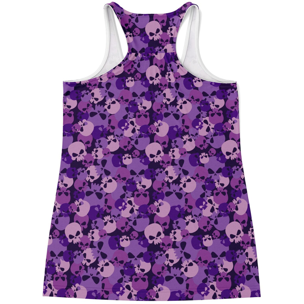 Purple Skulls Flowy Racerback Tank Top