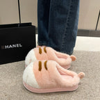 Women's Rabbits Feet Fleece-Lined Plush Slippers