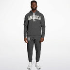 Men's America Black Acid Wash Hoodie & Jogger Set