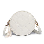 Embroidery Hearts Crossbody Round small bag