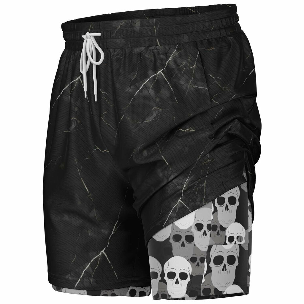 Pile of skulls Men's 2-in-1 Shorts