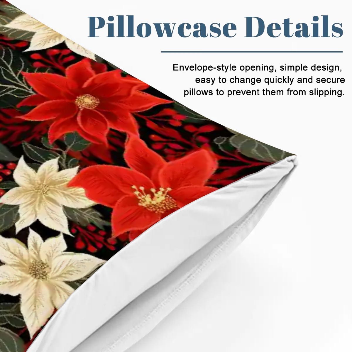 Poinsettia Pattern Twin Duvet Cover Set