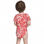 Red Baby Composition Book Cotton Short Sleeve Onesie