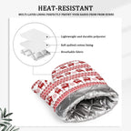 Red Christmas Silicone Oven Mitt Set