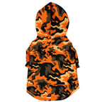 Orange and Black Camo Fashion Dog Zip-Up Hoodie