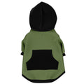 Green Fashion Dog Zip-Up Hoodie with Black Pocket