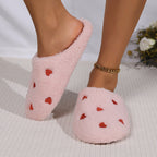 Little Heart Warmth Soft-soled Cotton Slippers
