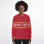 Knitted Heart Stripe Ladies Sweatshirt