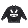 Wicked Smile Black Snow Washed Hand-Frayed Unisex Sweatshirt