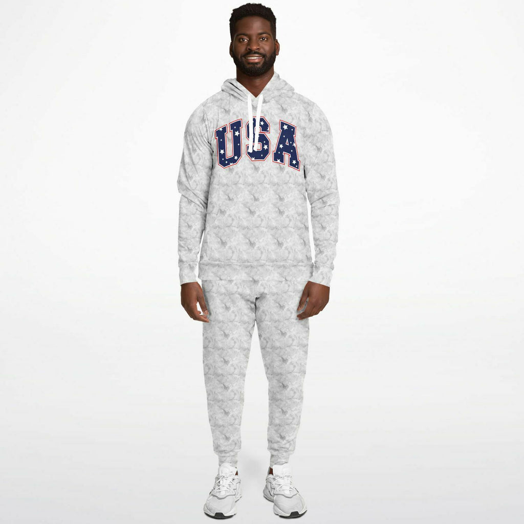 Men's USA Marble Hoodie & Jogger Set