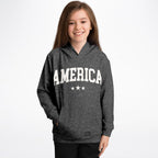 America Black Acid Wash Kids Hoodie