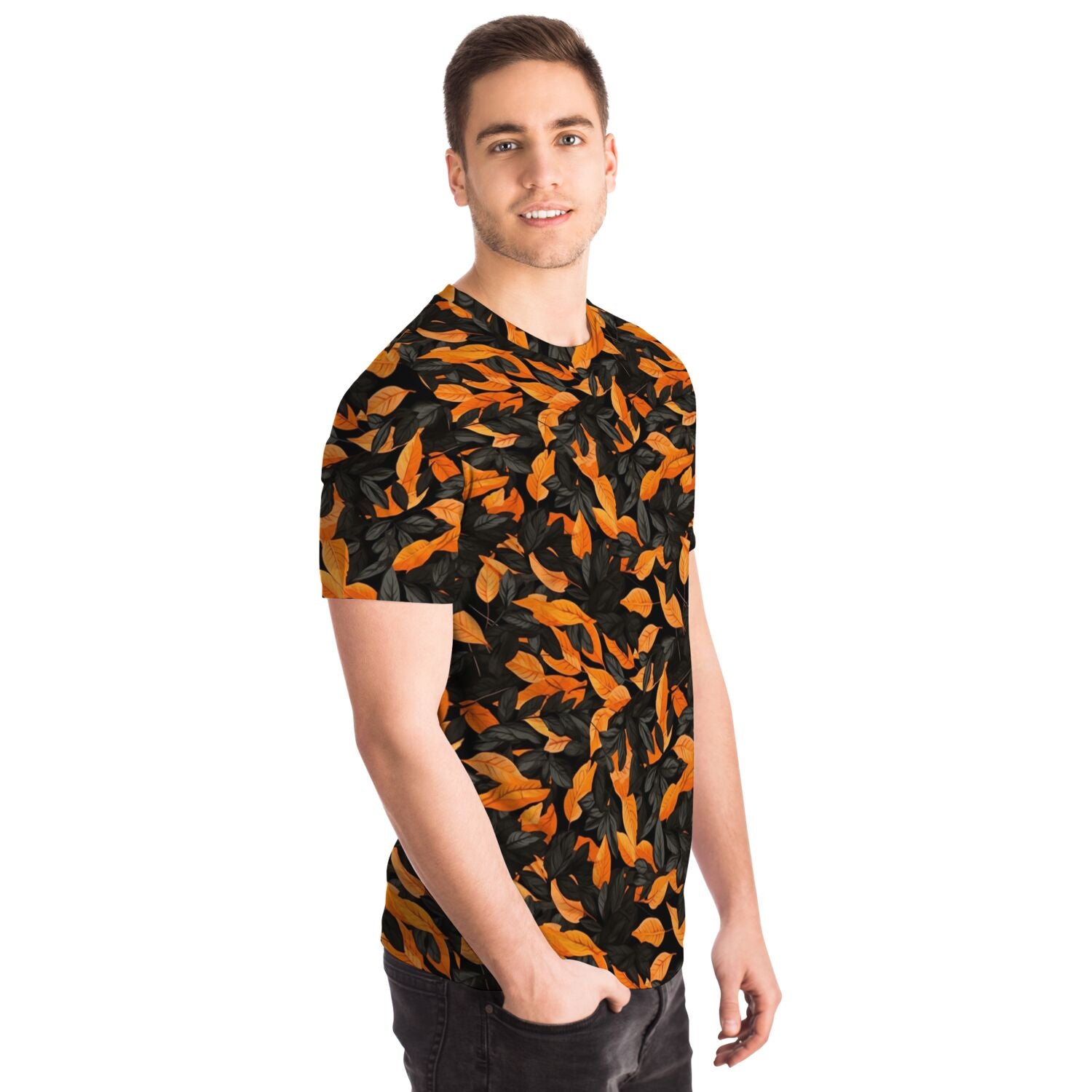 Orange Leaves Forest Camo T-Shirt