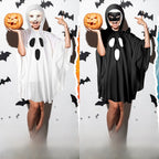 Halloween Party Women's Hooded Ghost Poncho