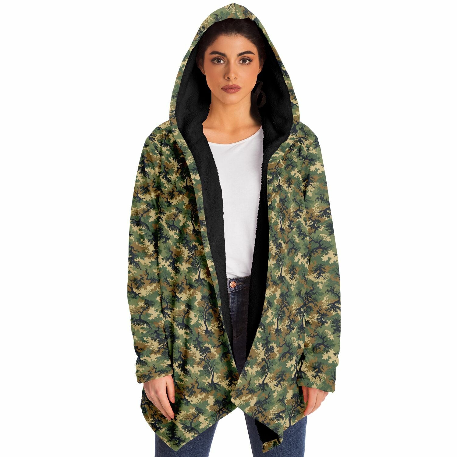 Green Tree Camo Microfleece Cloak