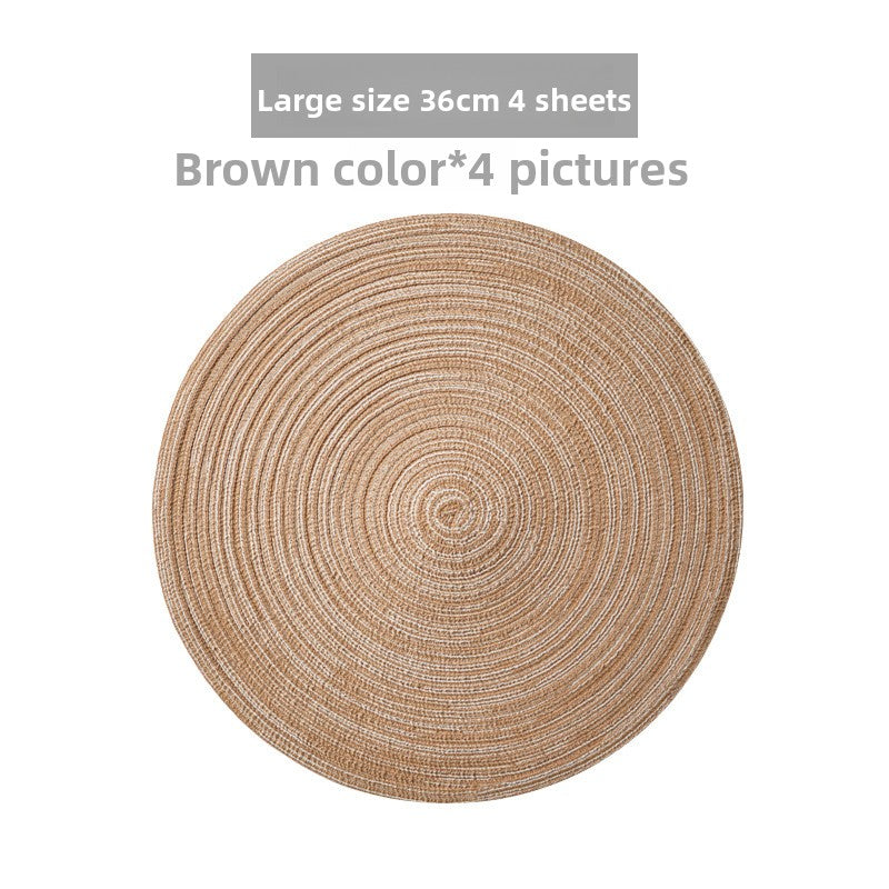 Round Material Table Placemat Set