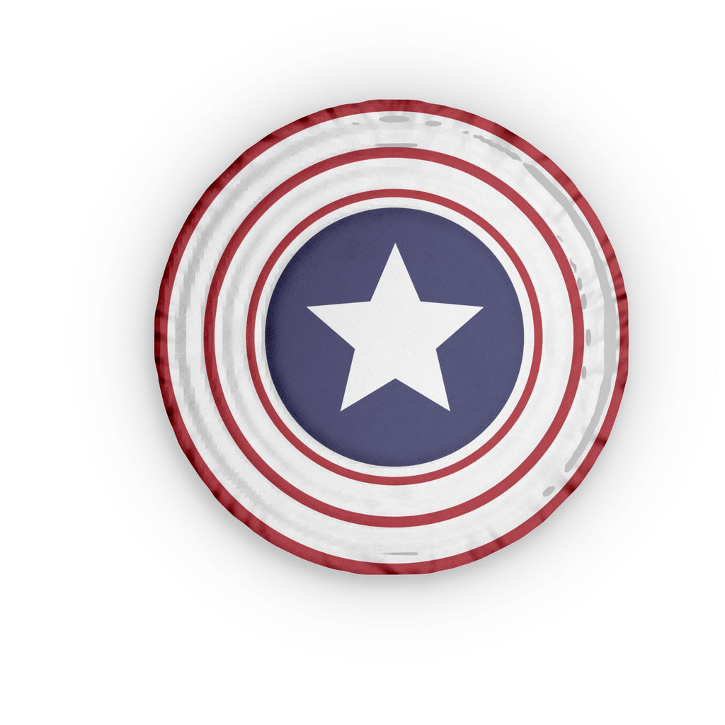 White Star Round Pillow