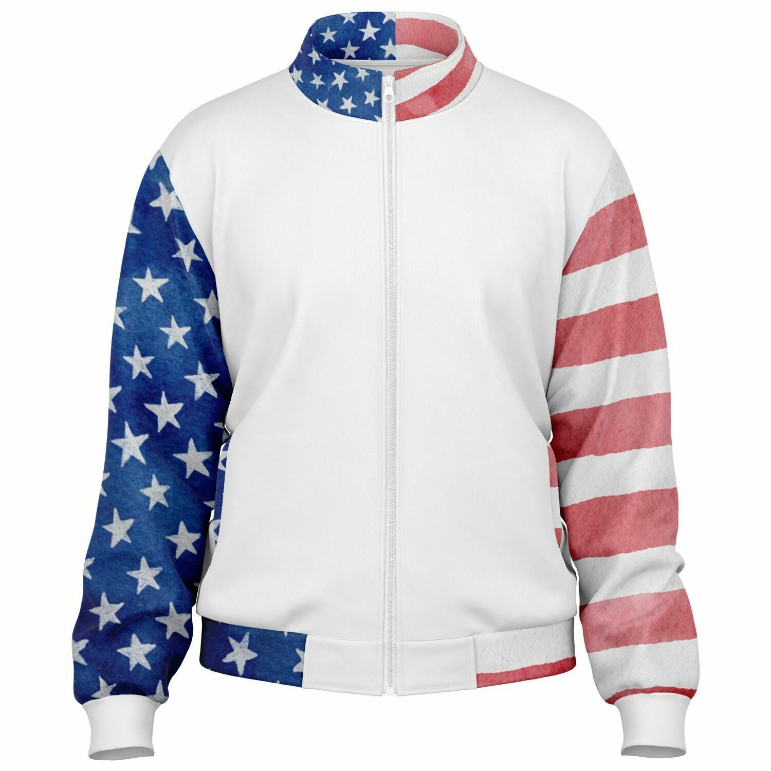 Stars and Stripes Watercolor Ladies Track Jacket
