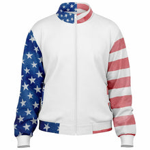 Load image into Gallery viewer, Stars and Stripes Watercolor Ladies Track Jacket
