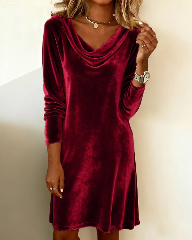 Velvet Swing Collar Dress
