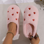Little Heart Warmth Soft-soled Cotton Slippers