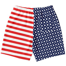 Load image into Gallery viewer, Stars and Stripes Mens Athletic Long Shorts
