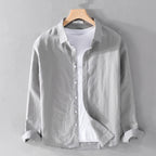Men's Cotton Linen Long Sleeve Casual Shirt