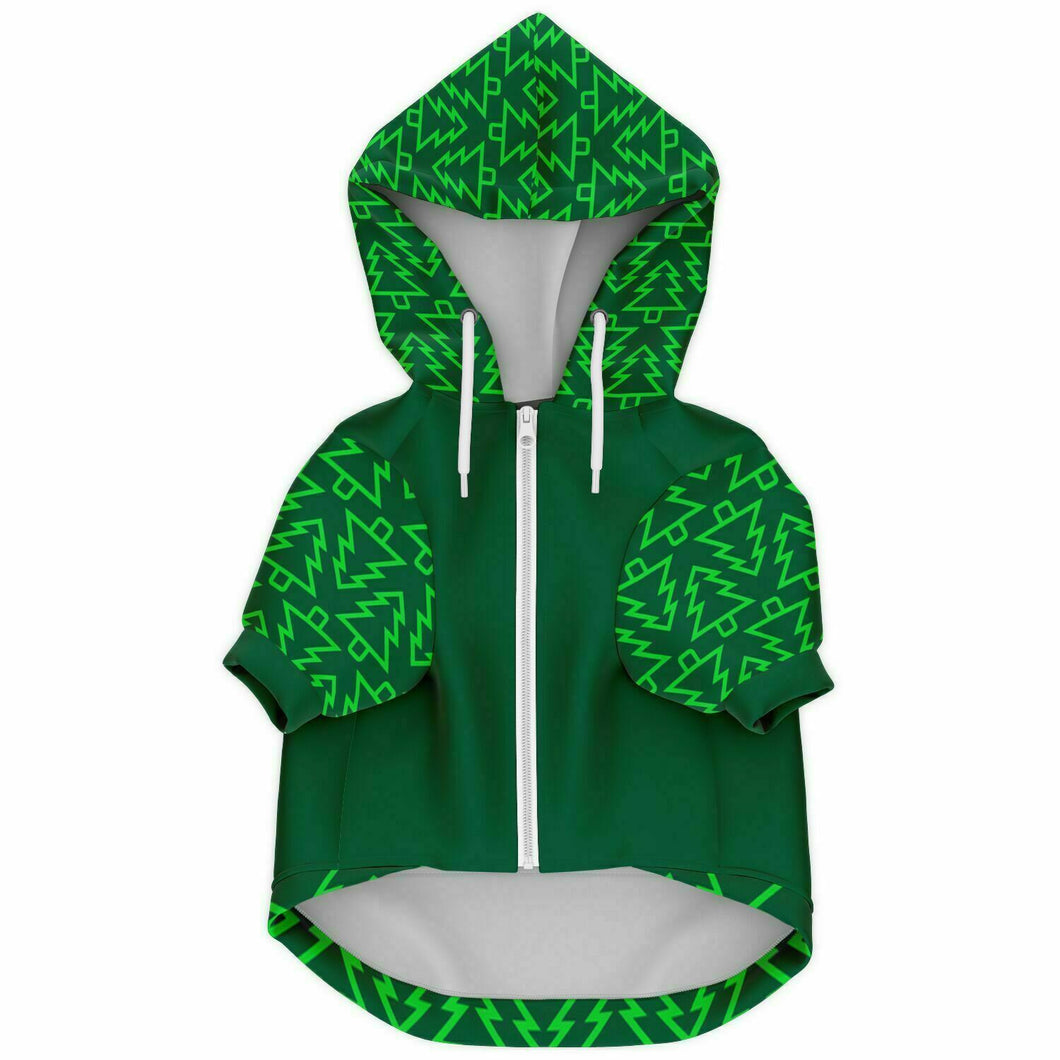 Green Tree Athletic Dog Zip-Up Hoodie