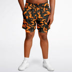 Orange leaves Camouflage Men's 2-in-1 Shorts