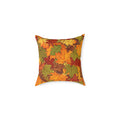 Autumn Leaves Square Pillow — Fall Decorative Throw Pillow