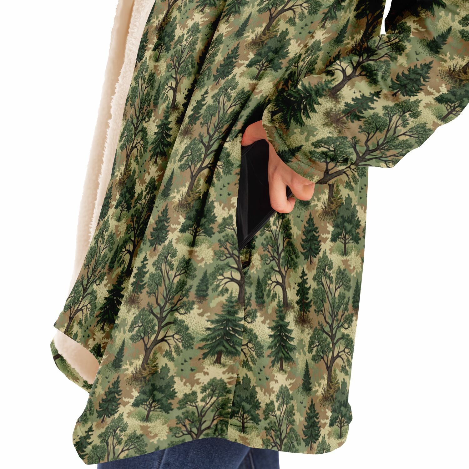 Forest Camouflage Microfleece Cloak
