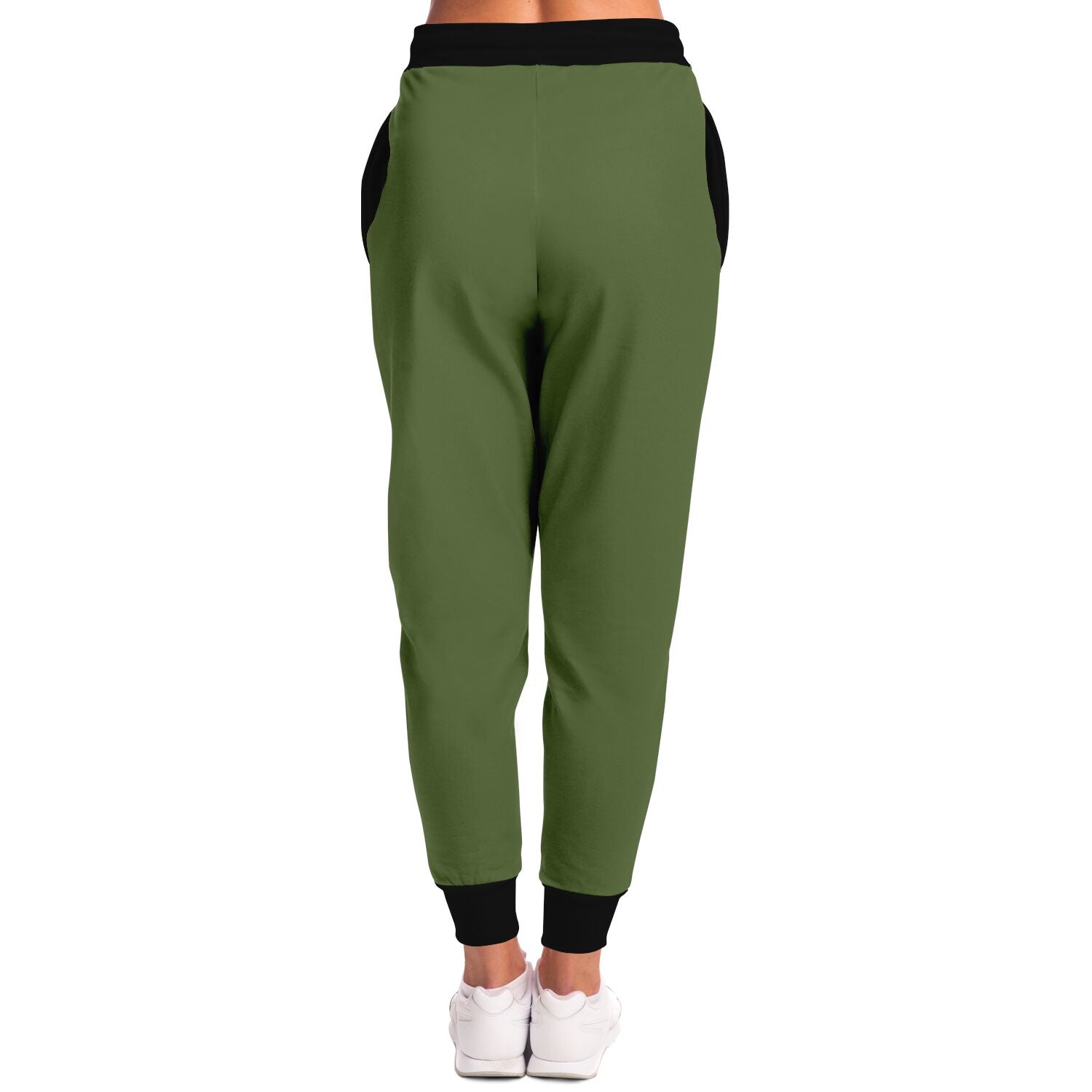 Green Athletic Jogger Pants with Black Accents