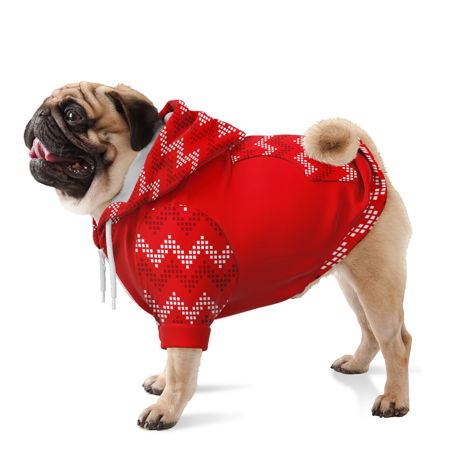Holiday Zig Zag Stripe Dog Zip-Up Hoodie