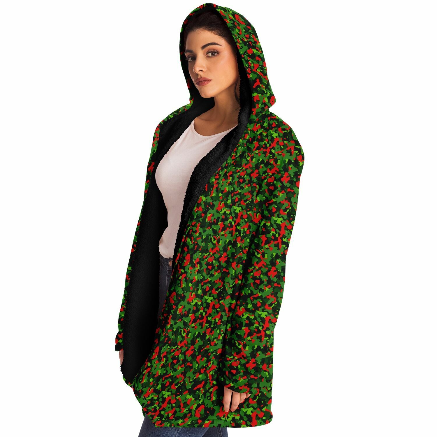Christmas Camo Microfleece Cloak