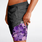 Purple Skulls Men's 2-in-1 Shorts