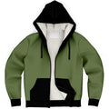 Green and Black Microfleece Zip up Hoodie