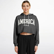 Load image into Gallery viewer, Ladies America Black Acid Wash Dance Hoodie
