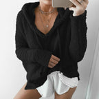 Plush Hooded Pullover Sweatshirt