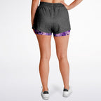 Purple Skulls Women's 2-in-1 Shorts - AOP