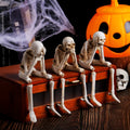Halloween Skeleton Hear no evil, Speak no Evil, see no Evil Resin Decorations