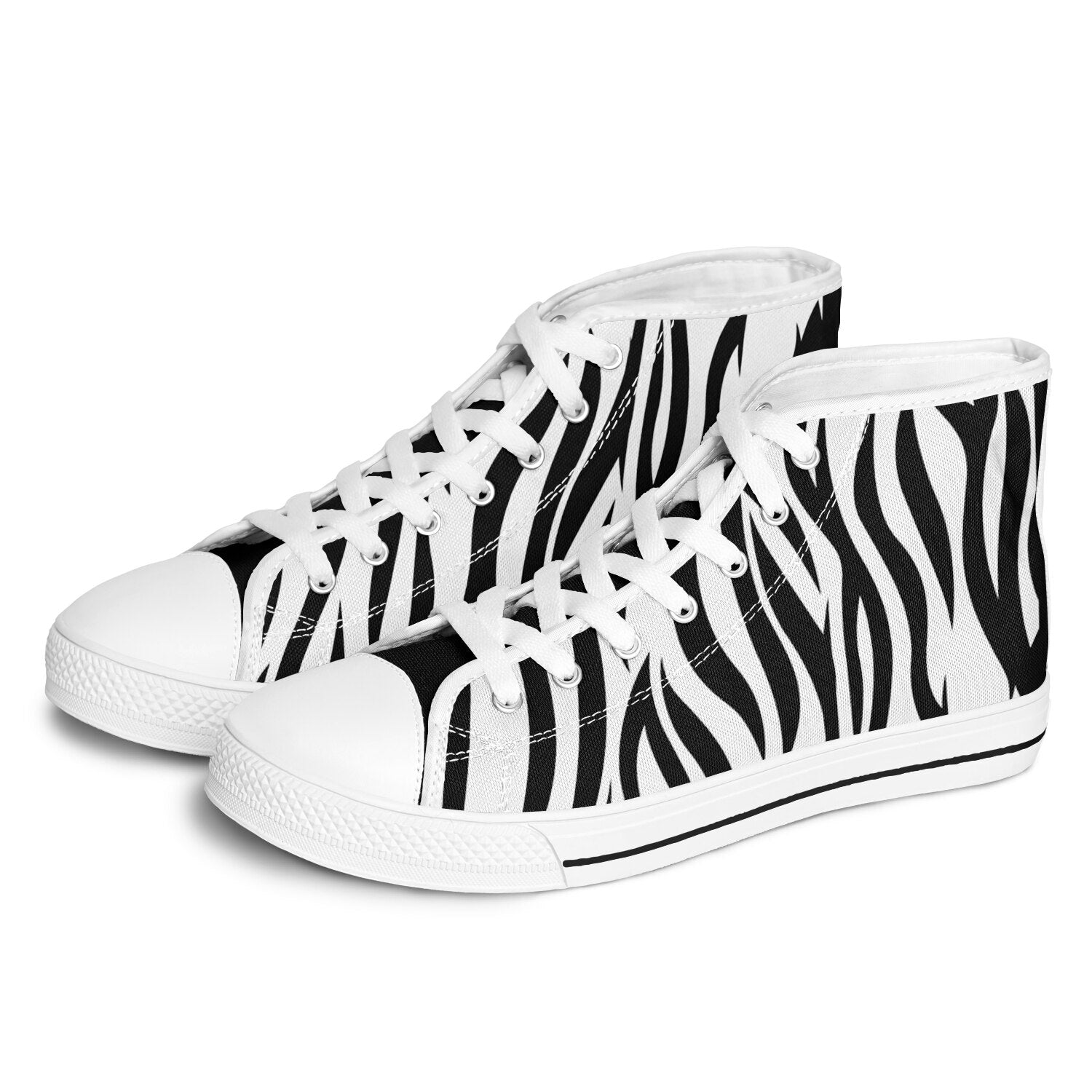 Zebra Print High Top Canvas Shoes
