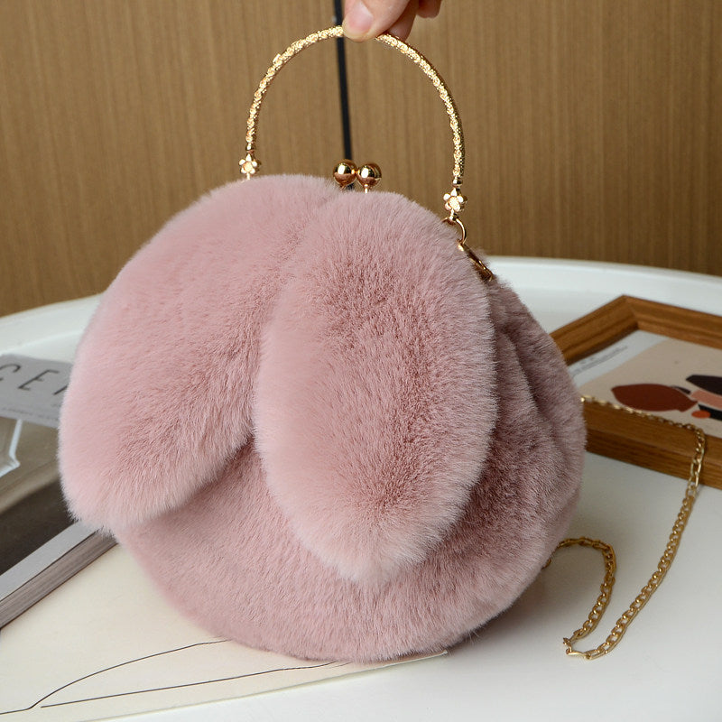 Rabbit Ear Fur-lined crossbody bag